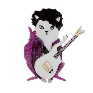 Purple Rain Prince Cat Brooch from Erstwilder